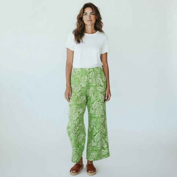Pendleton Pants - PENDLETON Silk Blend Tropical Print Crop Pants Size 8
